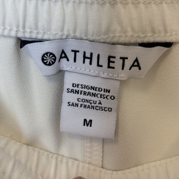 Athleta Promenade Cargo Pant size Medium Magnolia White, Elastic Waist & Pockets - Picture 4 of 14